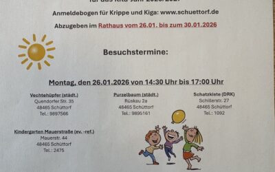 Anmeldetage für das Kitajahr 2026/2027